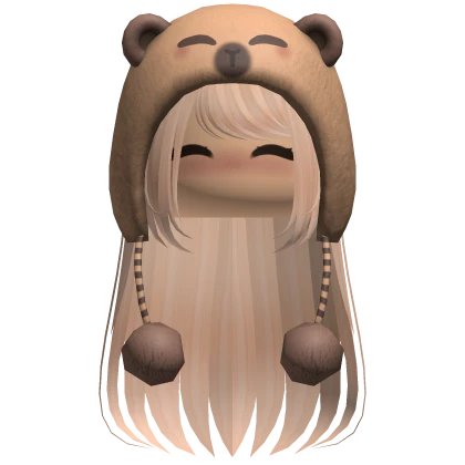 Blonde Hair w Capybara Hat + Blush Face 
