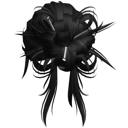 Messy Black Pulled Back Hair Bun