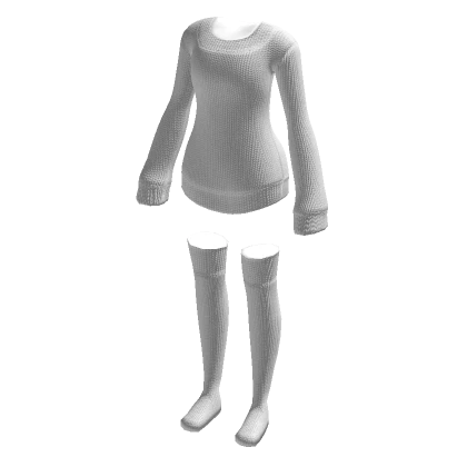 🤍 White Sweater Dress with Socks