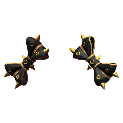 Gothic Punk Metallic Bows in Black and Gold