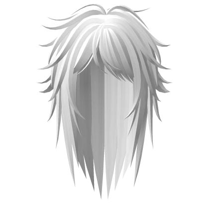 Messy Emo Shaggy Rockstar Hair in White