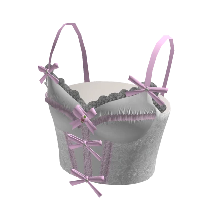 Pink Lace Corset Top with Bows