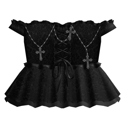 gothic lace off shoulder corset dress 3.0 black
