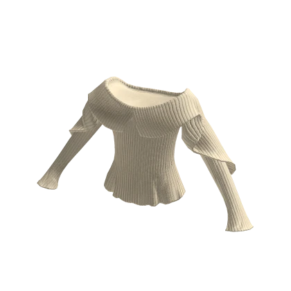 Off Shoulders Layered Wool Sweater Top Beige