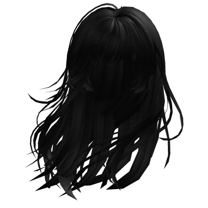 Black Flowy Windy & Wispy Anime Scene Hair