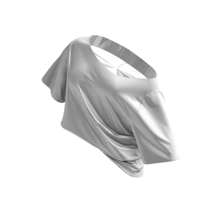 ☆ White off-shoulders baggy shirt