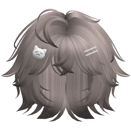 ♡ messy cutecore short hair /w cat clips ashy