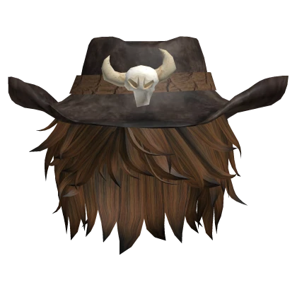 Messy Brown Hair CowBoy Hat