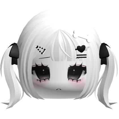 ♡ cutecore kawaii pupbone pigtail anime hair white