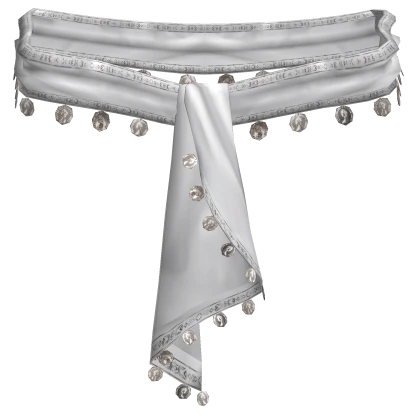 Elegant Coin Satin White Scarf Belt 1.0