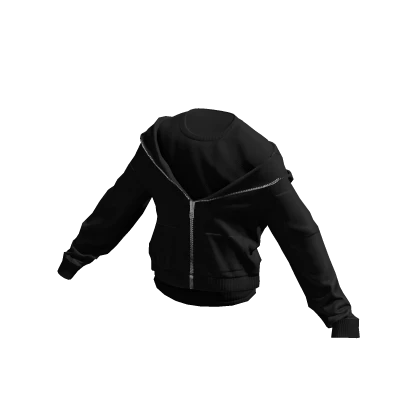 Black Layered Zipped Hoodie