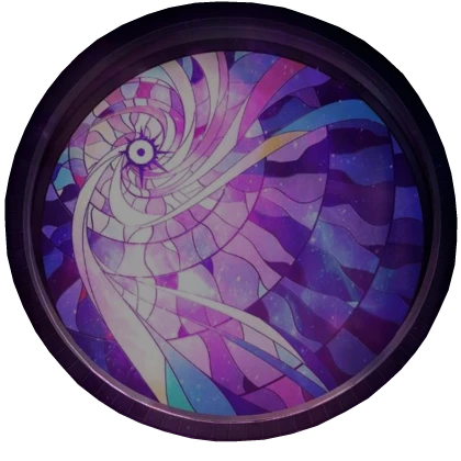 Purple Round Moonlight Glass Window