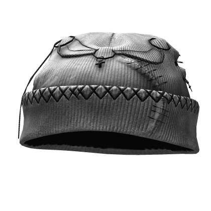 White Distressed Grunge Beanie