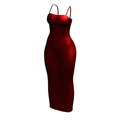 Slip Dress Red Long Baddie Tight Chibi Chic Y2K