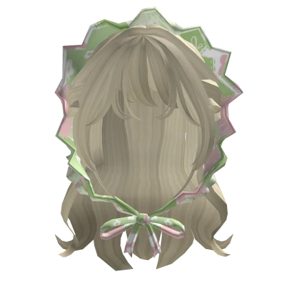 igari mori kei blonde coquette bandana pink green