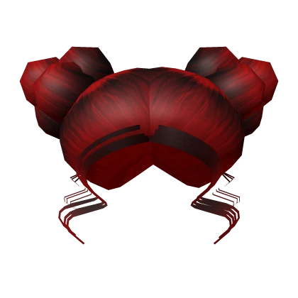 Dark Red Sleek Space Buns