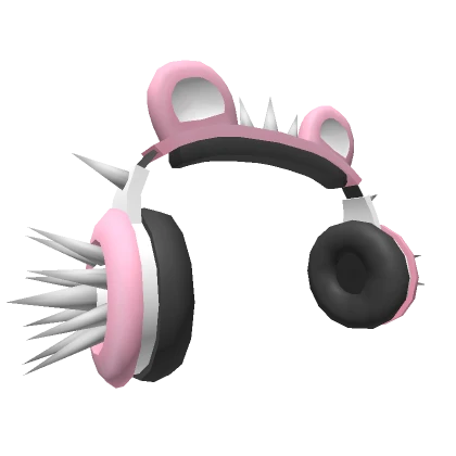 Pink Spiked Bear Headphones