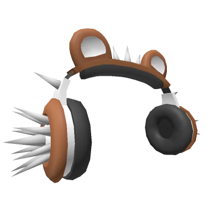 Brown Spiked Bear Headphones