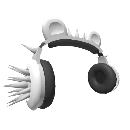 White Spiked Bear Headphones