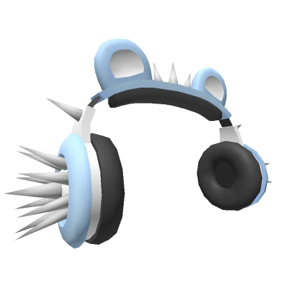 Blue Spiked Bear Headphones