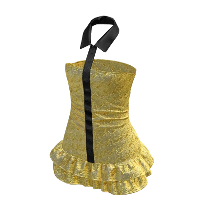 Gal Collar Mini Dress (Yellow)