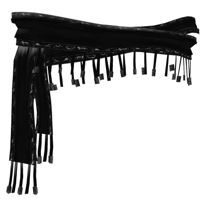 Gaian Temprit Rune Bead Black Waist Scarf