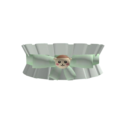 ♡ Kawaii green Chiikawa Kurimanju ruffled choker