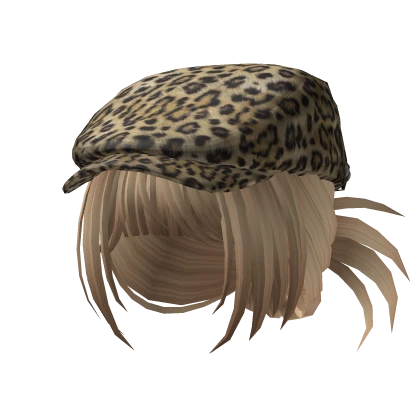 🍀Y2K Beret Spikey Bun (Leopard & Blonde)