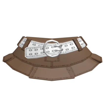 🖤 Y2K Grunge Brown Denim Skirt w White belt