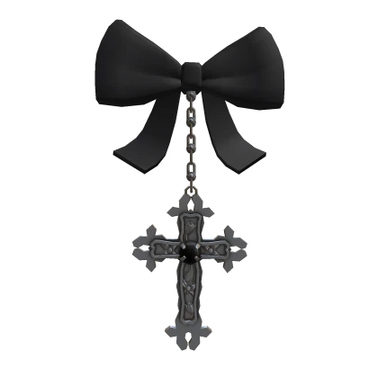 gothic cross with bow (left)