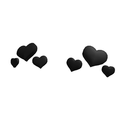 Valentines Black Hearts Hairclips