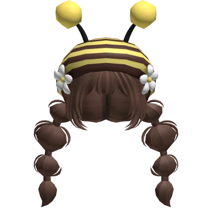 Honeybee Hat with Brown Pigtails 🐝