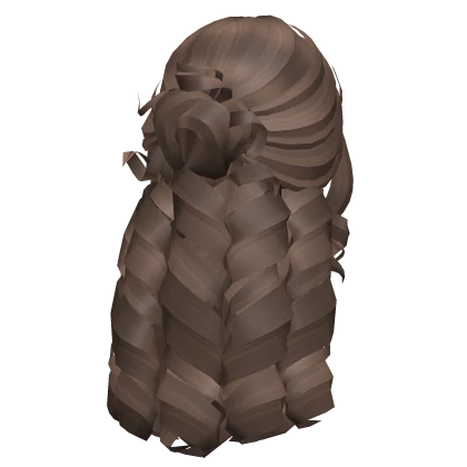 Tropical Summer Curly Hair w/ Bun (Light Brown)
