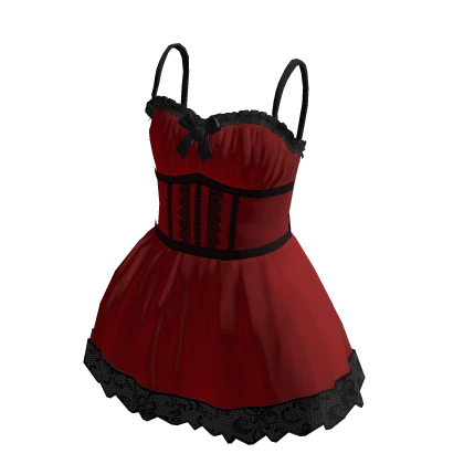 Red Lace Corset Dress