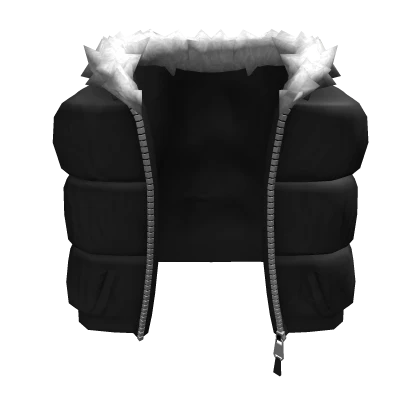 Black Puffer Vest + Neck Fur Collar 1.0