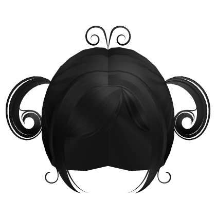 ♡ : swirly black curly baby pigtails