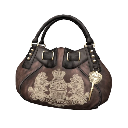 Vintage Couture Velour Slouchy Bag | Brown