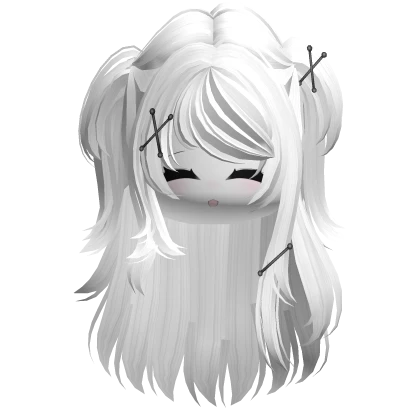 Emo Scene Spikey Girl w/ Piercings Hair (White)