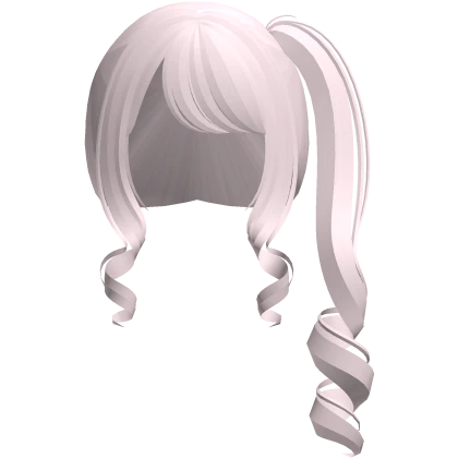 ♡꒰kawaii curly jirai ponytail in pink꒱