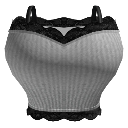 Chibi Doll - White Gothic Lace Crop Top