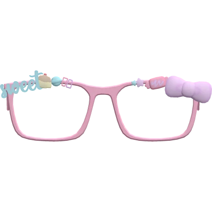 harajuku decora kandi pudding pastel pink glasses