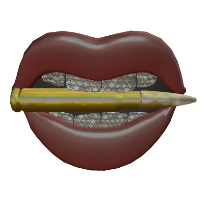 Iced Out Biting Bullet Girl Grillz [ Mahogany ]