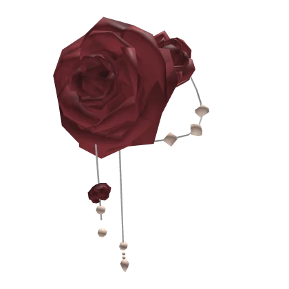 Elegant Pearl Floral Rose Headpiece in Red (R)