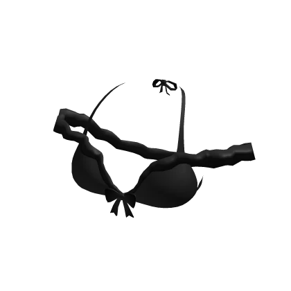 Bikini Ruffled Top Black ♥