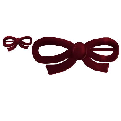 Cherry red harajuku bow clip ons