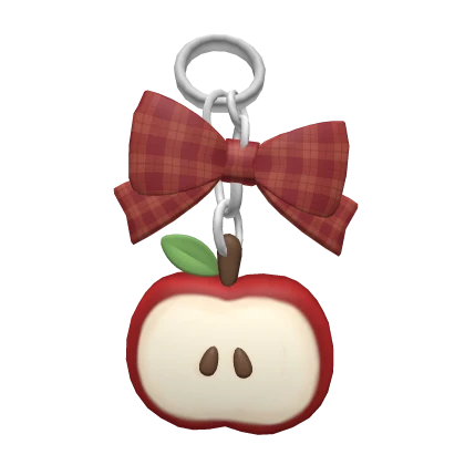 ♡ retro kawaii apple keychain