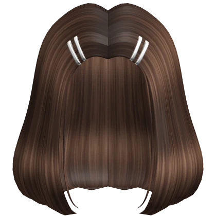 Brown Bob with Hair Clips