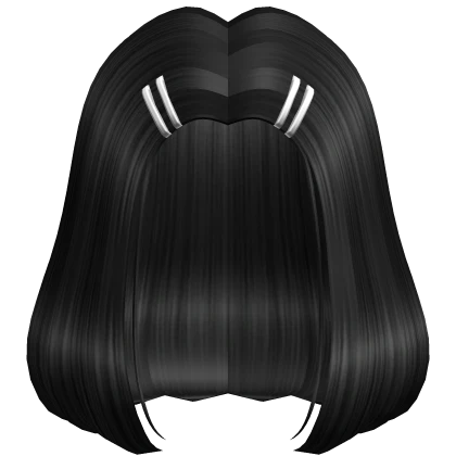 Black Bob with Hair Clips