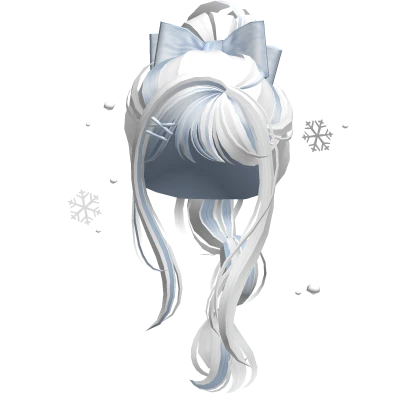 White & Blue Snowy Bubble Braids w/ Hairclips