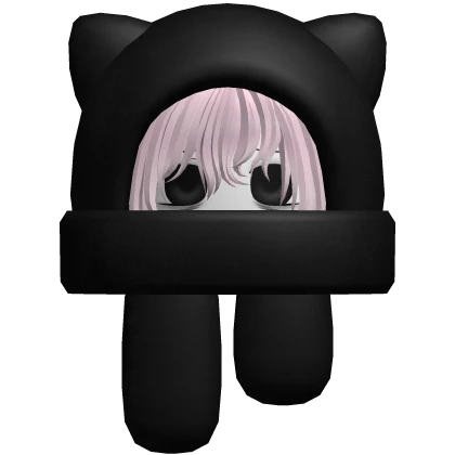 moe boy hair w oversized kitty hood pink